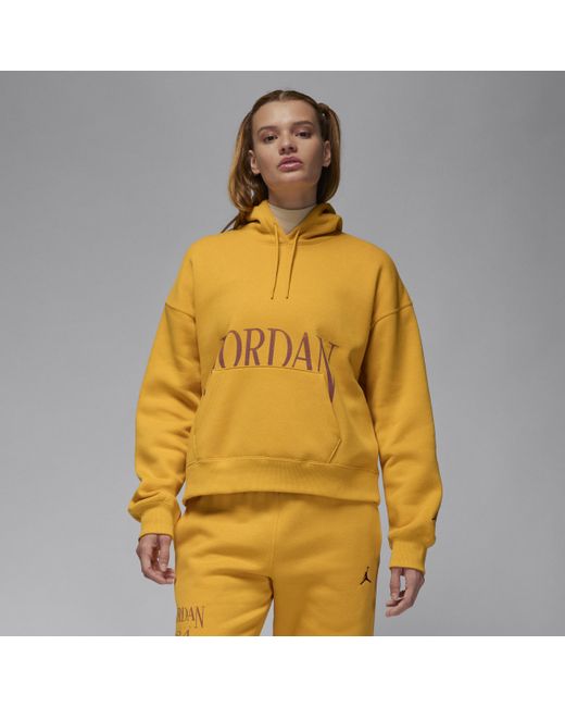 Felpa pullover con cappuccio jordan brooklyn fleece di Nike in Yellow