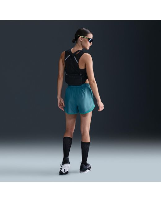 Shorts Da Running Dri-Fit A Vita Media Con Slip Interno Tempo – Donna di Nike in Blue