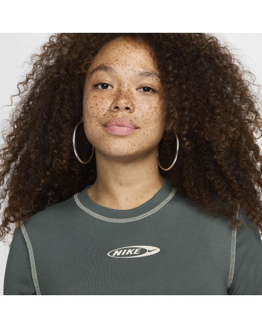 Nike Green Sportswear Chill Knit Slim Cropped T-shirt