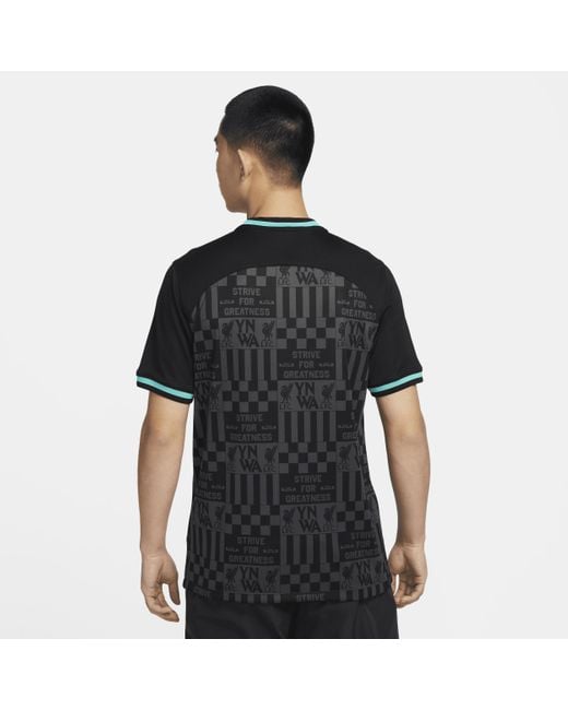 Nike Black Lebron X Liverpool F.c. Stadium Dri-fit Replica Football Shirt 50% Recycled Polyester for men