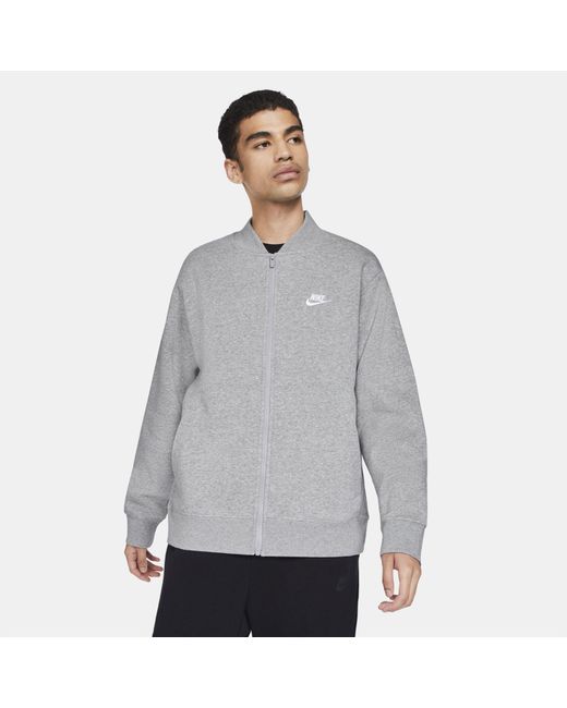 Nike Sportswear Club Fleece Bomber Jacket Grey in Grey for Men | Lyst  Australia