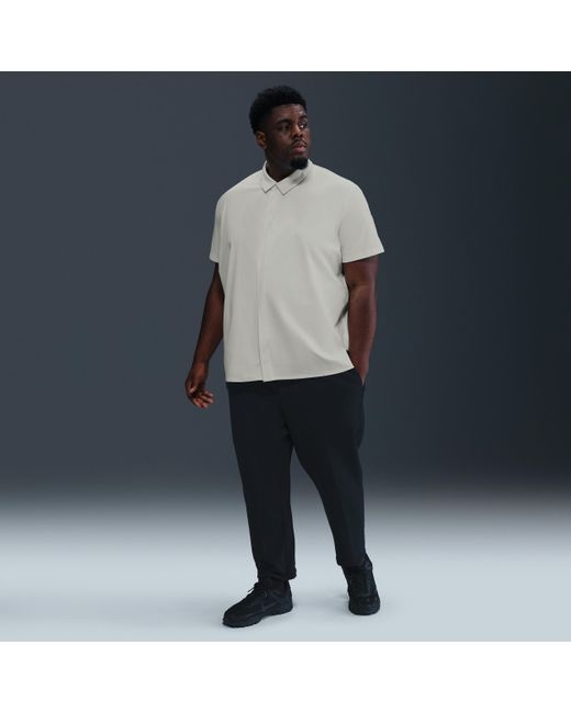 Nike Blue 24.7 Perfectstretch Dri-Fit Short-Sleeve Button-Down Top for men