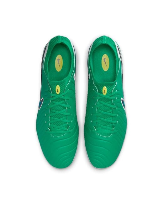 Nike Green Tiempo Legend 10 Elite Firm-Ground Low-Top Soccer Cleats for men
