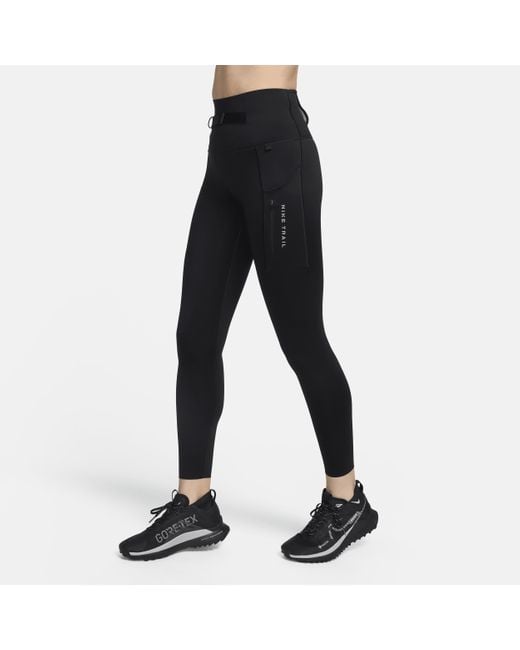Nike Black Trail Go Firm-support High-waisted 7/8 Leggings With Pockets