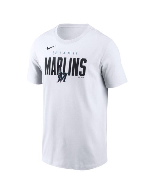 Nike White Miami Marlins Home Team Bracket Mlb T-shirt for men