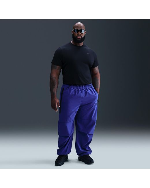 Nike Blue Tech Woven Oversized Trousers for men