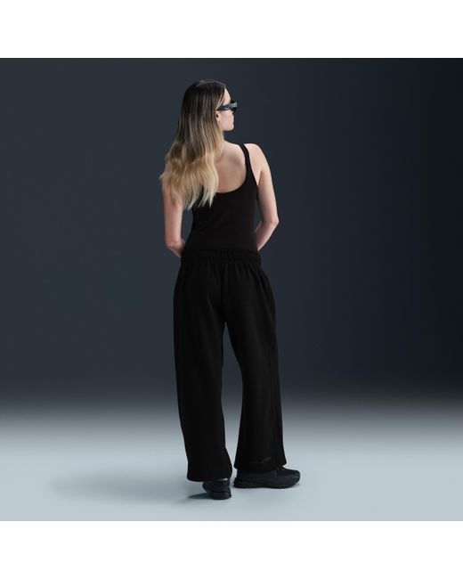 Nike Blue Sportswear Mid-Rise Oversized Open-Hem French Terry Pants