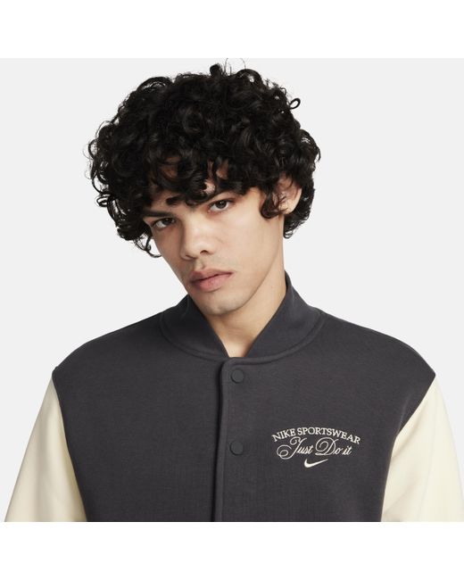 Giacca in fleece stile college sportswear di Nike in Gray da Uomo