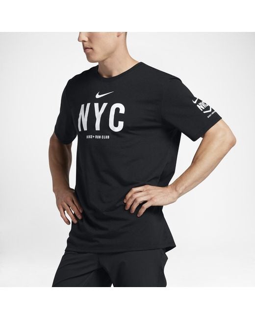Nike Dry Run Club (new York) Men's T-shirt in Black for Men | Lyst