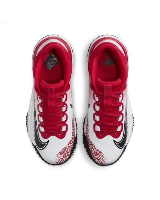 Nike Red Alpha Huarache Elite 4 Turf Softball Shoes