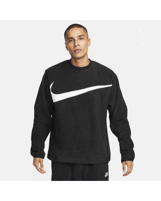Nike Club+ Fleece Winterized Crew In Black, for Men | Lyst