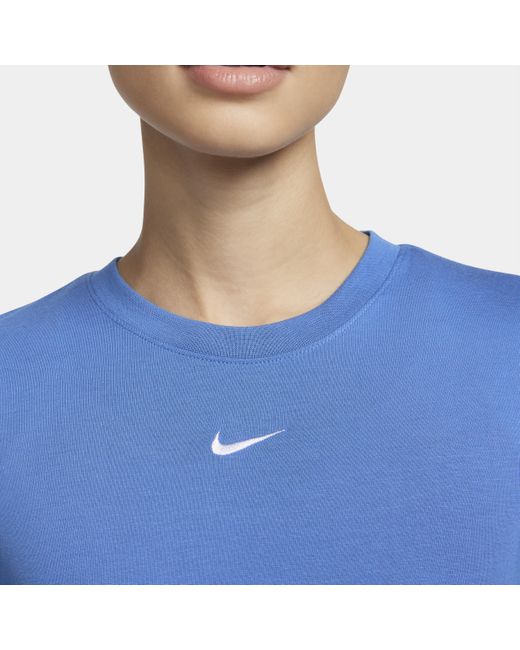 Nike Blue Sportswear Essential Slim Cropped T-shirt