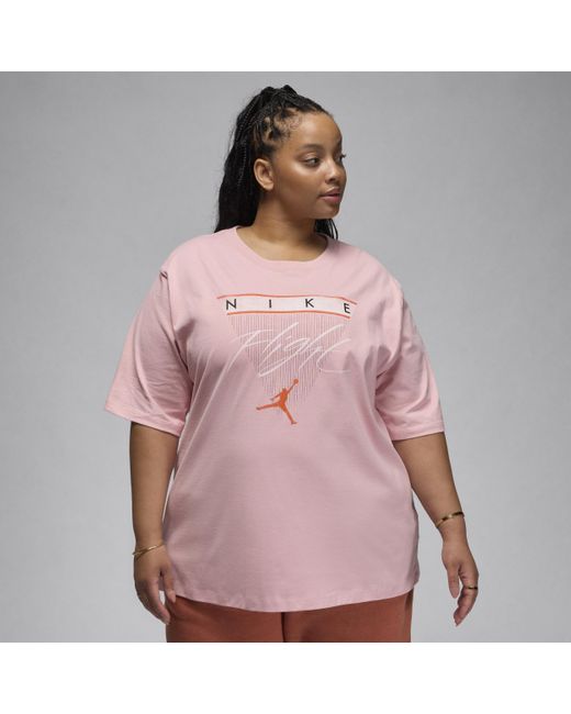 Nike Pink Jordan Flight Heritage Graphic T-shirt Cotton