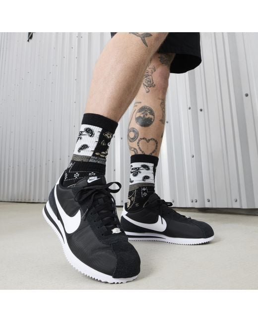 Nike Cortez Textile Shoes in Black for Men Lyst
