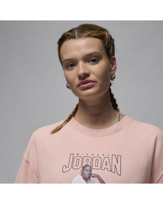 Nike Jordan Oversized T-shirt Met Graphic in het Pink