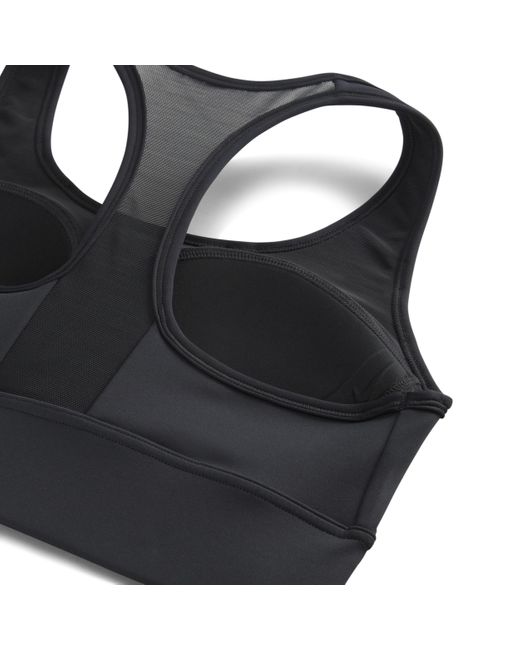 Nike Black Swoosh Medium-support Padded Longline Sports Bra 50% Recycled Polyester