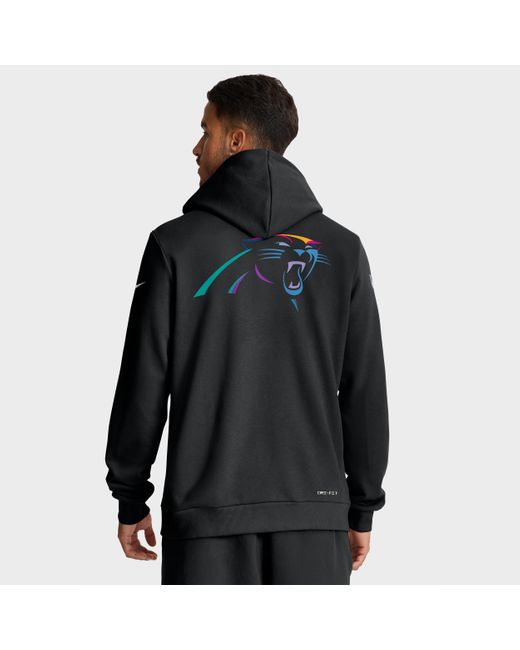 Nike Black Carolina Panthers Crucial Catch Sideline Dri-Fit Nfl Pullover Hoodie for men
