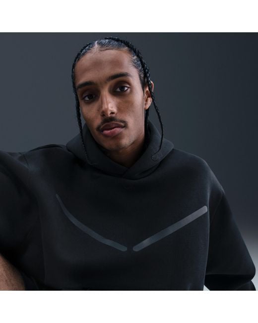 Nike Blue Tech Pullover Hoodie With Reflective Accents for men