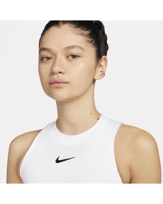 Canotta da tennis dri-fit court advantage di Nike in White