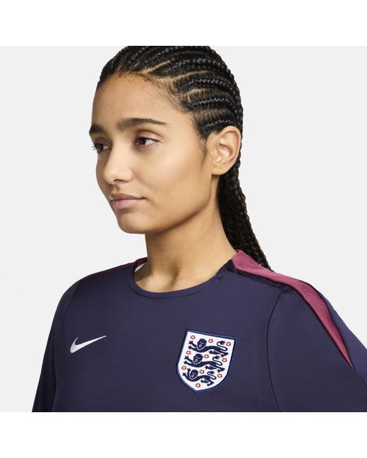 Nike Blue England Strike Dri-fit Football Crew-neck Top Polyester