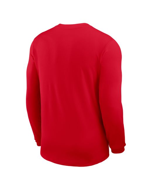 Nike Red Ohio State Sideline Coach Dri-Fit College Long-Sleeve Top for men