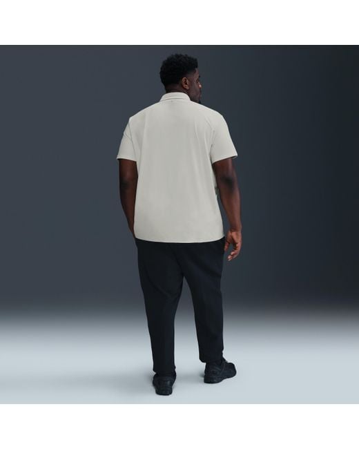 Nike Blue 24.7 Perfectstretch Dri-Fit Short-Sleeve Button-Down Top for men