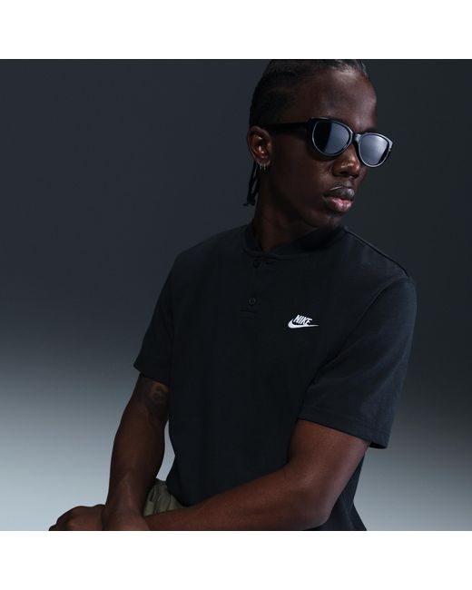 Nike Blue Club Short-Sleeve Henley for men