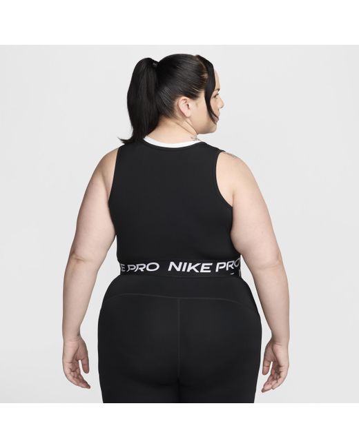 Nike Black Pro Dri-Fit Cropped Tank Top (Plus Size)