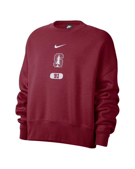 Nike Stanford College Crew-neck Sweatshirt In Red, | Lyst