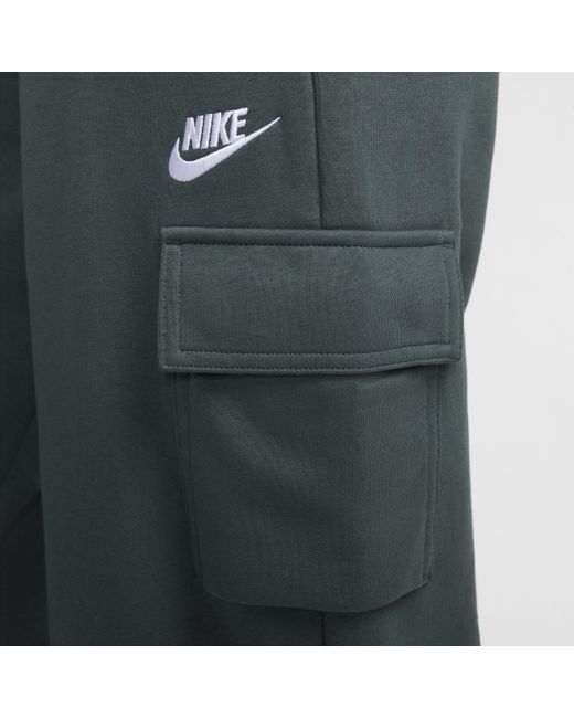 Nike Gray Sportswear Club Fleece Mid-rise Oversized Cargo Sweatpants