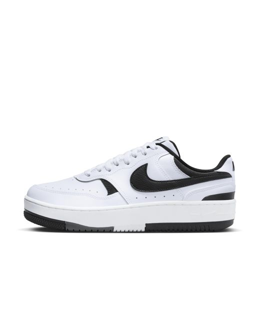 Nike white shoes with black swoosh online