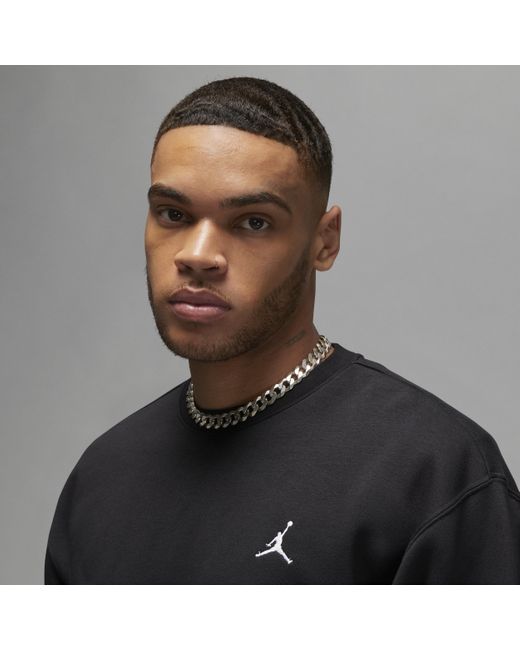 Nike Black Jordan Brooklyn Fleece Crew-neck Sweatshirt Polyester for men