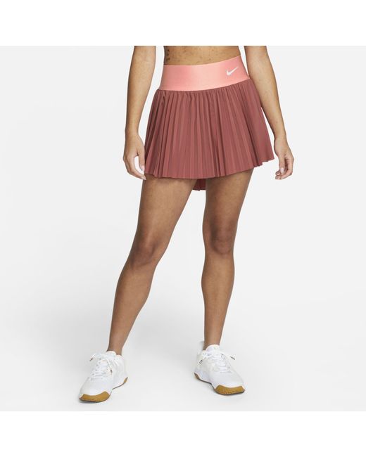 Nike Synthetic Court Dri-fit Advantage Pleated Tennis Skirt Red - Lyst