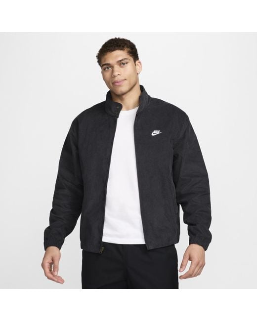 Nike Black Sportswear Club Corduroy Harrington Jacket for men