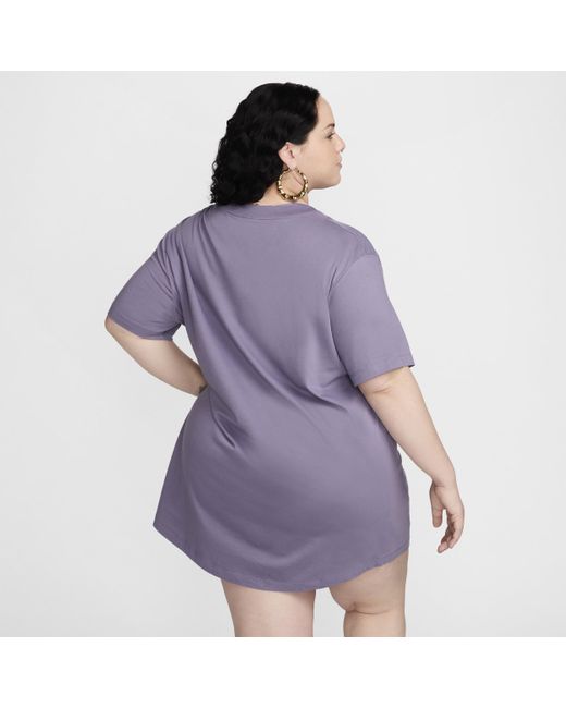 Nike Purple Sportswear Essential Short-sleeve T-shirt Dress (plus Size)