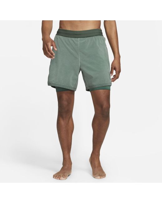 Nike Green Yoga Dri-fit 2-in-1 Shorts for men