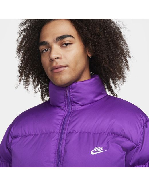 Nike Purple Sportswear Club Puffer Jacket 50% Recycled Polyester for men