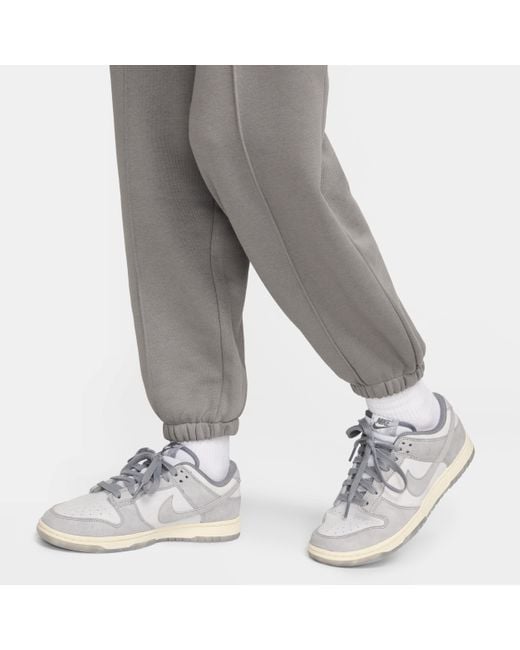 Nike Gray Sportswear Loose Fleece Trousers Cotton