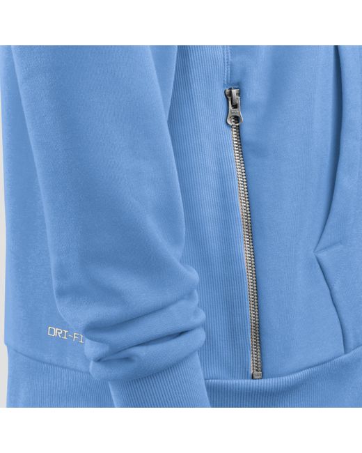 Nike Blue North Carolina Sideline Brand Dri-Fit College Pullover Hoodie for men