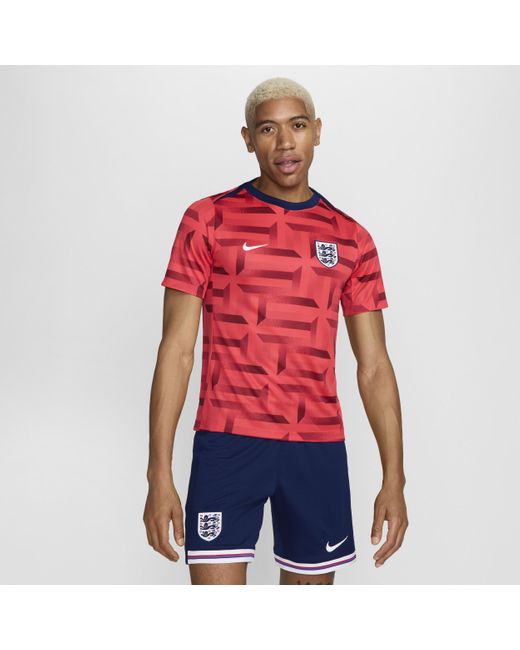 Nike Red England Academy Pro Dri-fit Football Pre-match Short-sleeve Top Polyester for men