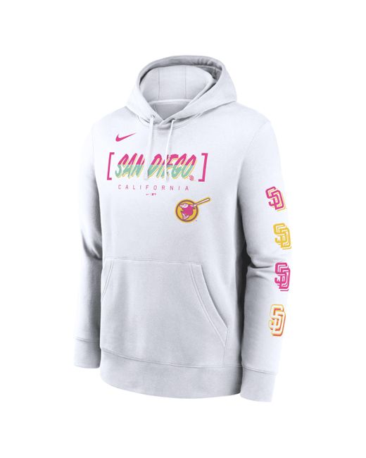 Nike White San Diego Padres City Connect Club Men's Mlb Pullover Hoodie for men