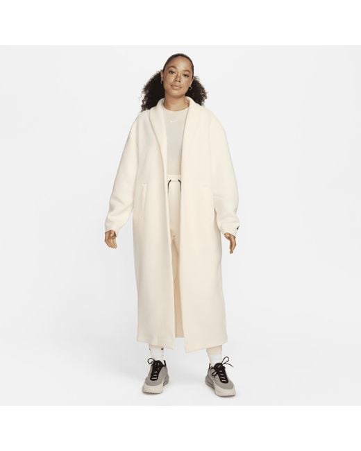 Giacca duster oversize sportswear tech fleece di Nike in Brown