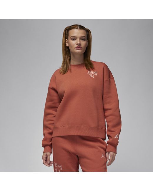 Nike Jordan Brooklyn Fleece Sweatshirt Met Ronde Hals in het Red