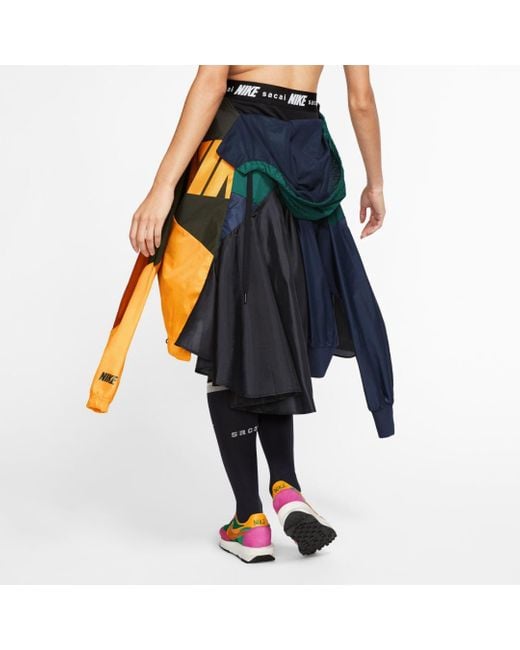 sacai x nike ドッキングスカート Nike X Sacai Womens Skirt in Black | Lyst