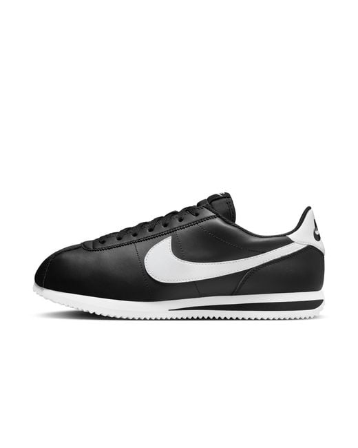 Nike Black Cortez Leather Shoes for men
