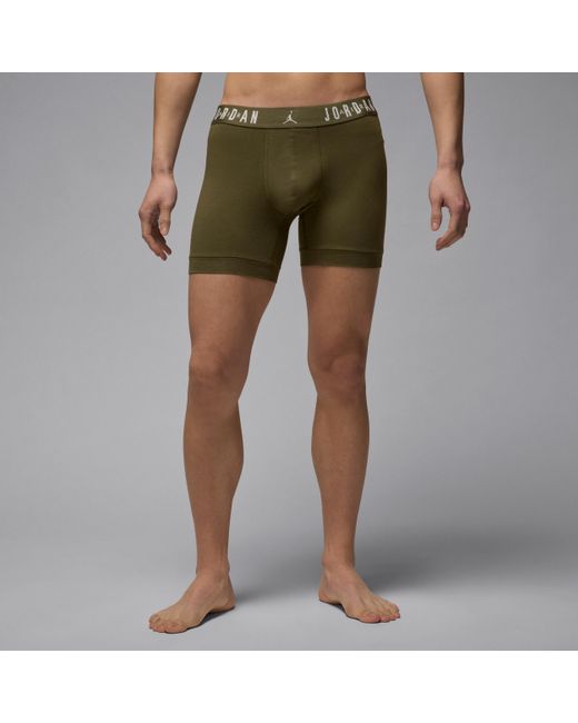Nike Green Flight Cotton Core Boxer Briefs (3-Pack) for men