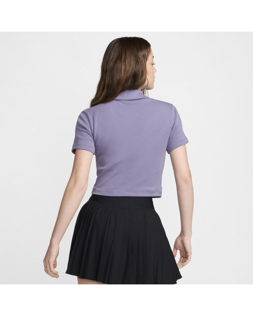 Nike Purple Sportswear Essential Short-sleeve Polo Top
