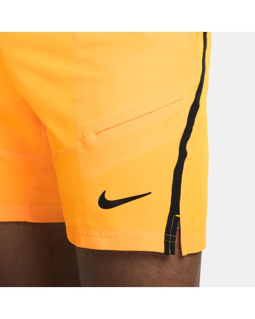 Nike Orange Court Advantage Dri-fit 18cm (approx.) Tennis Shorts 75% Recycled Polyester Minimum for men