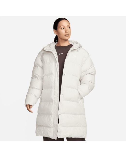 Nike White Sportswear Metro Puffer Therma-fit Loose Hooded Parka