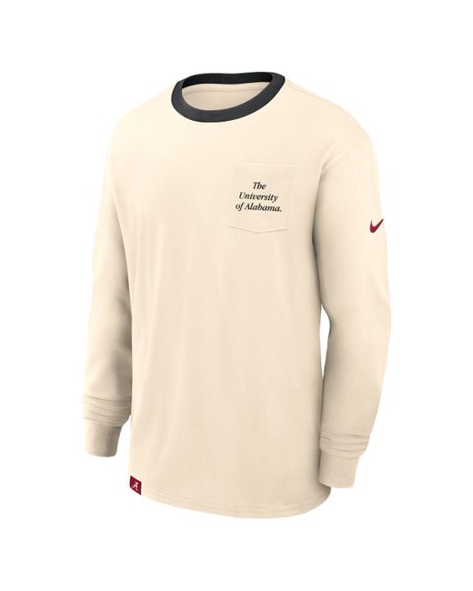 Nike Natural North Carolina Athletic Prep Max90 Pocket Logo Brand College Long-Sleeve T-Shirt for men